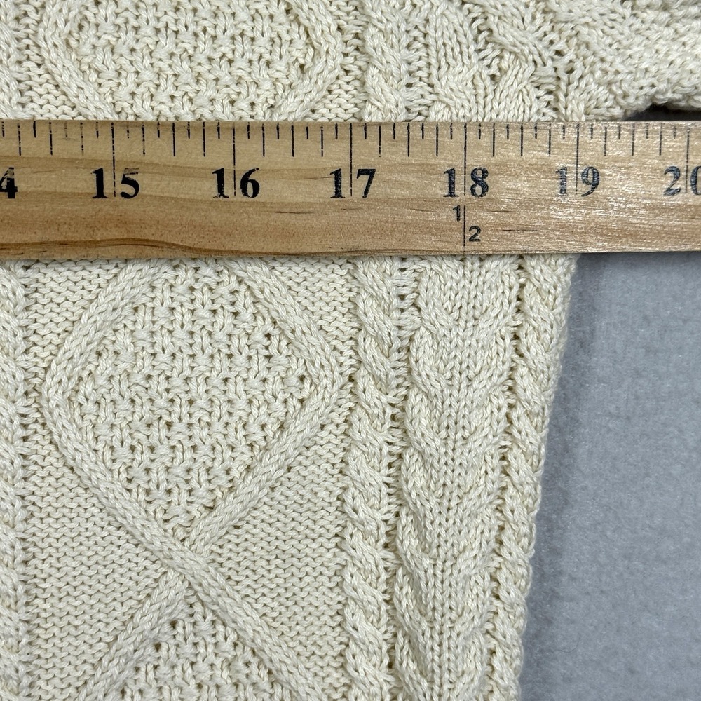 J Crew Sweater Womens XS Cream Cotton Cable Knit Crewneck Fisherman Pullover NWT - Picture 8 of 10